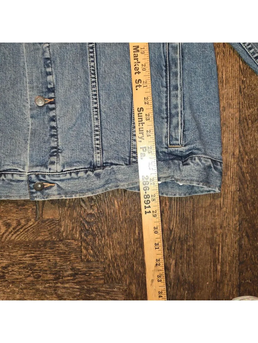 Vintage Eddie Bauer Denim Jacket Men's Large Made in Hong Kong 1980's